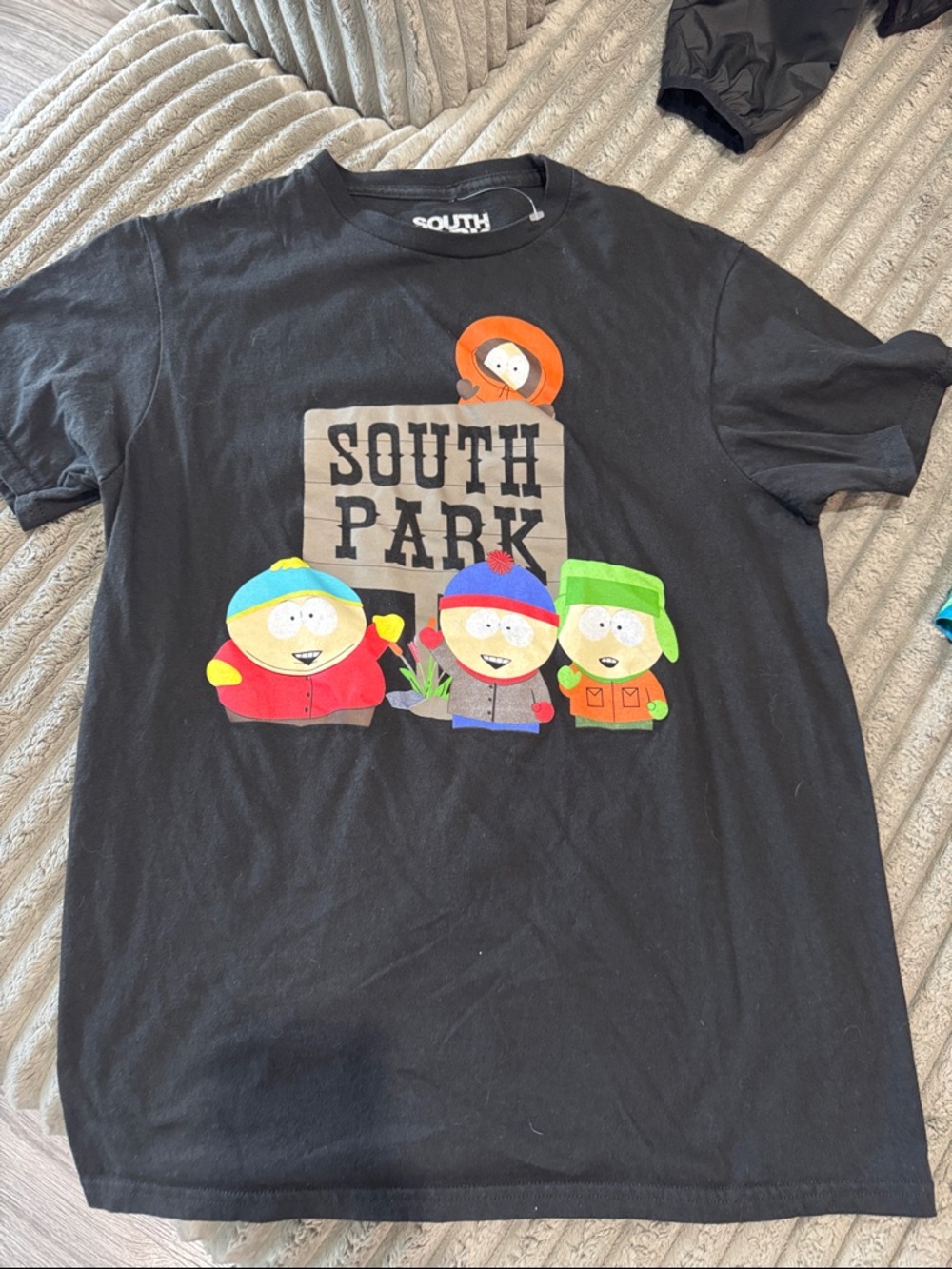 Kids' Black Graphic Tee with South Park Character Print